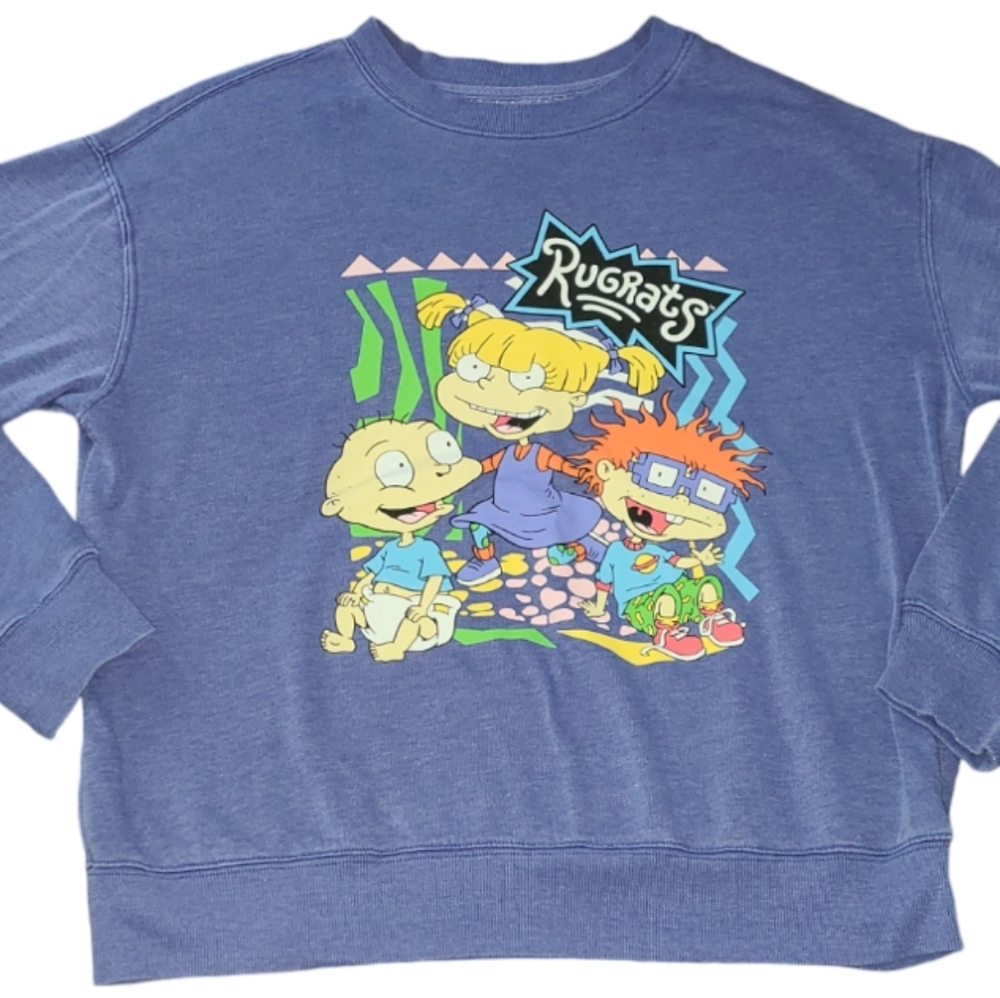 Nickelodeon RUGRATS Sweatshirt Blue graphic size‎ Large lightweight